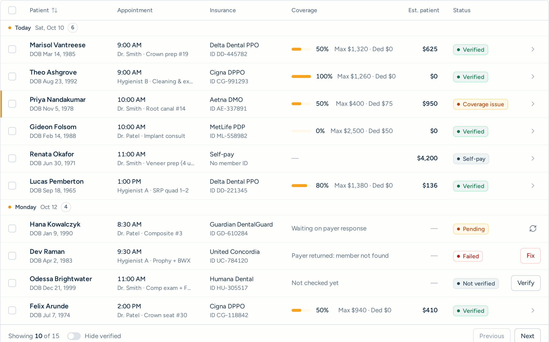 Insurance Intelligence detail in the Aron app