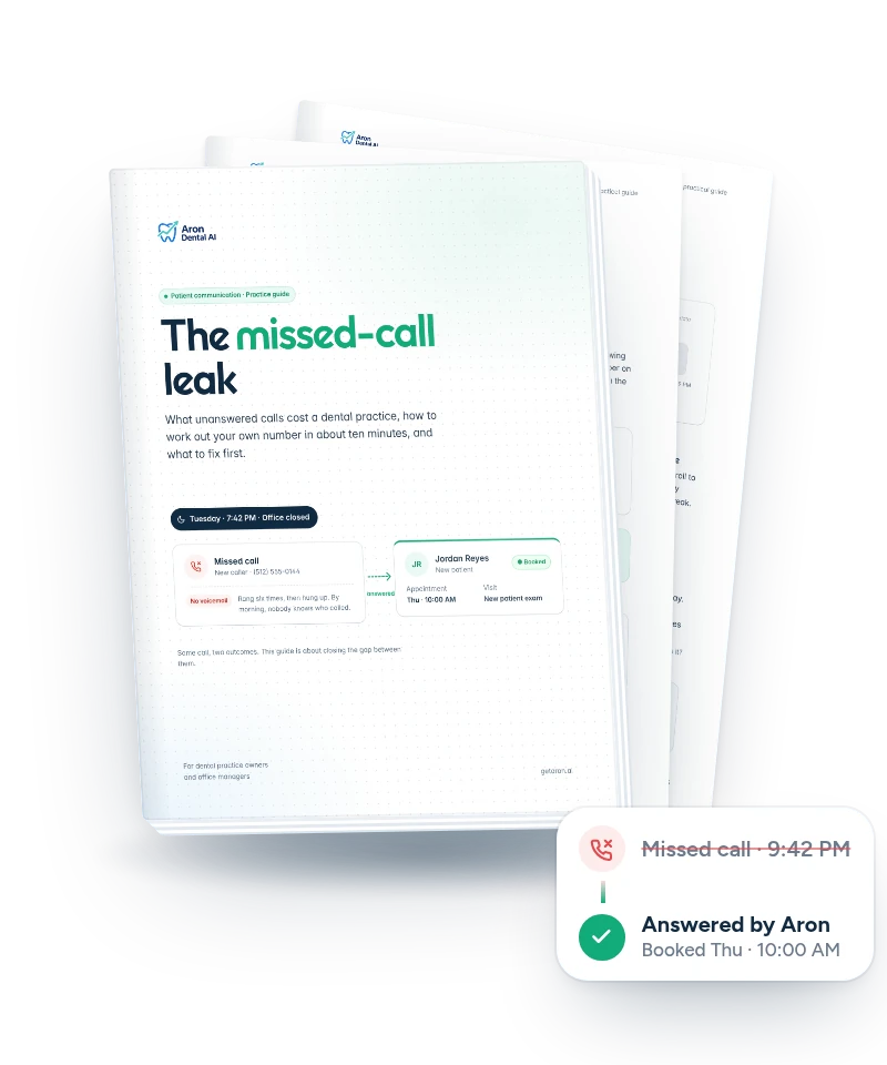 The missed-call leak, a free practice guide from Aron